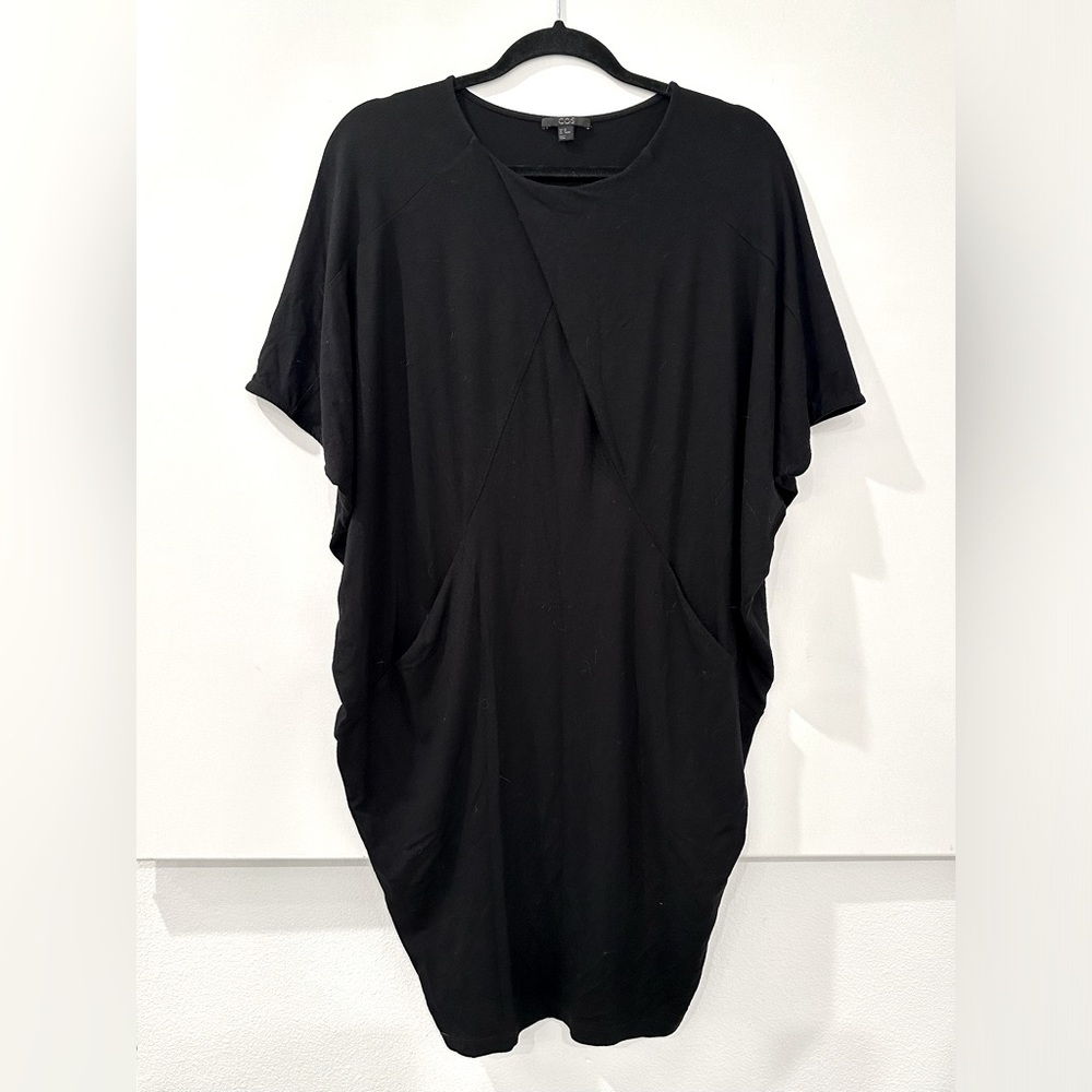 COS Stretch Jersey Wrap Style Midi Dress with Pockets